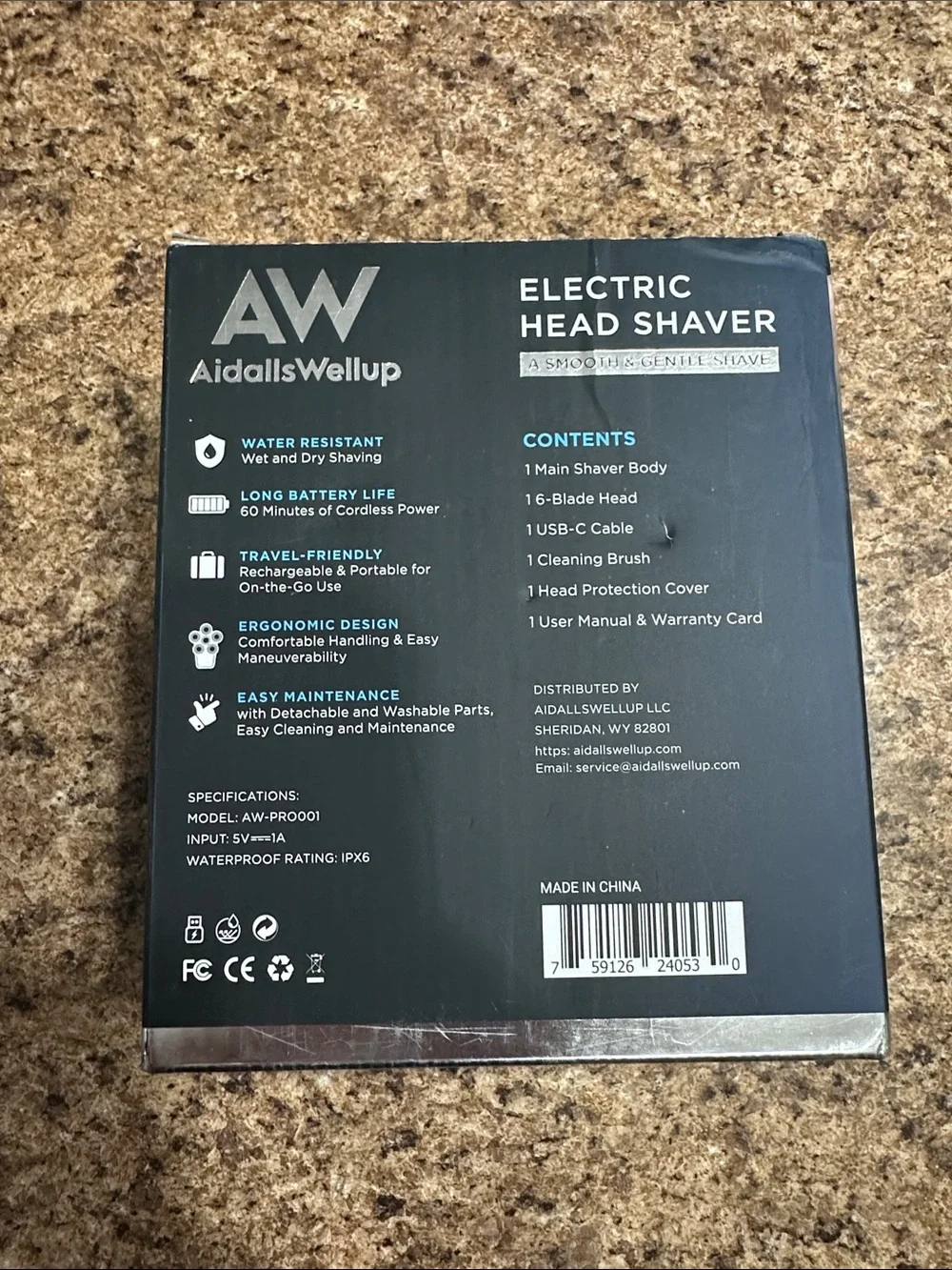 NEW AidallsWellup AW Electric Head Shaver 6 Floating Blades